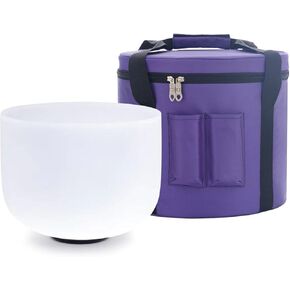 KVKA 432Hz 10 Inch Crystal Singing Bowl E Note Solar Plexus Chakra Bowls With Carrying Case,Suede Striker in Kuwait