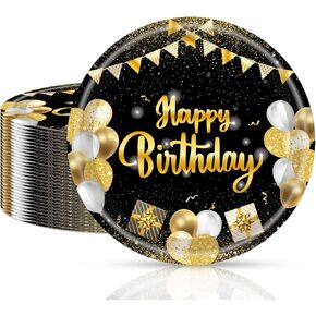 Blue Birthday Decorations,50Pcs 7 Inch Blue Party Plates,Elegant Party Tableware,Disposable Paper Dessert Plates for Cake,Candy,Snacks,for Men Women Kids Happy Birthday Decorations Supplies,Serves 50 in Kuwait