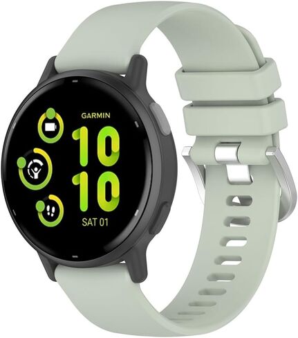 Bands for Garmin Venu 3S/Venu 2S, 18mm Watch Strap Sport Wristband Soft Silicone Replacement Band Compatible with Vivoactive 4S/Forerunner 255S/Forerunner 265S Music in Kuwait