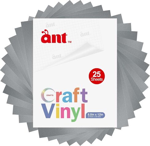 أوراق الفينيل اللاصقة الدائمة من الفينيل ANT لملصق الديكور، ديكور الحفلات، ملصق السيارة - الفينيل لآلة القطع، قاطع الحرف اليدوية (أبيض عاجي غير لامع، 8.5 بوصة × 12 بوصة × 25 ورقة) in Kuwait