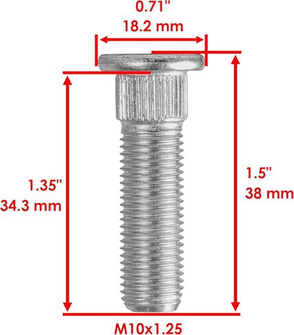 Caltric 4X Front Hub Stud Bolt Compatible with Yamaha Raptor 700 700R YFM700 R 2006 2007 2008 2009 2010 2011 2012 2013 2014 2015 2016 2017 2018 2019 2020 90114-10006-00 in Kuwait