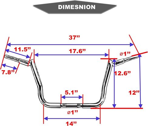 12 بوصة ارتفاع الدهون المقود 1-1/4 بوصة 1.25 بوصة أنبوب قرد Batwing Ape Bar لـ 86-22 Harley Touring Bagger Dresser Street Glide Electra Glide Custom CVO Ultra Limited Tri Road King FLHT FLHX كروم in Kuwait