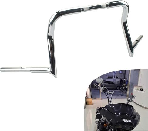 12 بوصة ارتفاع الدهون المقود 1-1/4 بوصة 1.25 بوصة أنبوب قرد Batwing Ape Bar لـ 86-22 Harley Touring Bagger Dresser Street Glide Electra Glide Custom CVO Ultra Limited Tri Road King FLHT FLHX كروم in Kuwait