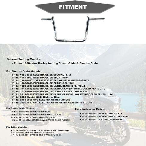 12 بوصة ارتفاع الدهون المقود 1-1/4 بوصة 1.25 بوصة أنبوب قرد Batwing Ape Bar لـ 86-22 Harley Touring Bagger Dresser Street Glide Electra Glide Custom CVO Ultra Limited Tri Road King FLHT FLHX كروم in Kuwait