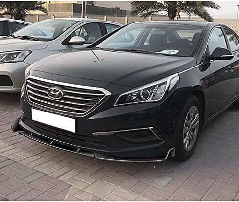 9pcs Combo Front Bumper Body Kit Lip + Side Skirt Extensions Diffuser Compatible with 2015-2017 Hyundai Sonata (Painted Carbon) in Saudi Arabia
