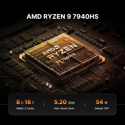 P4 Mini PC 5700U (8C/16T, up to 4.3Ghz) Dual LAN Mini Computers 16GB DDR4 512GB NVME SSD, Support 4K@60Hz Triple Display/WiFi 6/BT5.2/Gaming/Office/Home in Kuwait