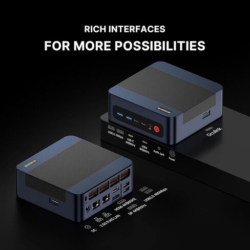 P4 Mini PC 5700U (8C/16T, up to 4.3Ghz) Dual LAN Mini Computers 16GB DDR4 512GB NVME SSD, Support 4K@60Hz Triple Display/WiFi 6/BT5.2/Gaming/Office/Home in Kuwait