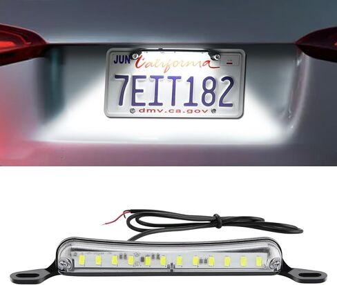 ضوء لوحة الترخيص LED، مصباح لوحة الترخيص، استبدال مصباح LED مقاوم للماء، ملحقات السيارات 12 فولت تيار مستمر عالية السطوع للتشغيل العكسي مجموعة ضوء الذيل مناسبة لمقطورة السيارة RV Boat (أبيض) in Kuwait