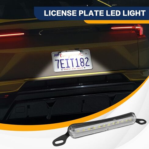 ضوء لوحة الترخيص LED، مصباح لوحة الترخيص، استبدال مصباح LED مقاوم للماء، ملحقات السيارات 12 فولت تيار مستمر عالية السطوع للتشغيل العكسي مجموعة ضوء الذيل مناسبة لمقطورة السيارة RV Boat (أبيض) in Kuwait