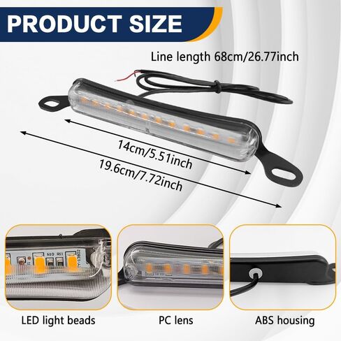 ضوء لوحة الترخيص LED، مصباح لوحة الترخيص، استبدال مصباح LED مقاوم للماء، ملحقات السيارات 12 فولت تيار مستمر عالية السطوع للتشغيل العكسي مجموعة ضوء الذيل مناسبة لمقطورة السيارة RV Boat (أبيض) in Saudi Arabia