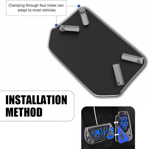 2 PCS Car Pedal Covers, Automotive Brake and Accelerator Pedal Pad, Anti-slip No Drilling Vehicle Foot Treadle, Universal Automatic Transmission Brake Pedals Kit, for Most Cars (Blue) in Saudi Arabia