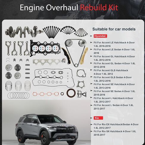 G4FD طقم إعادة بناء المحرك العمود المرفقي وقضيب التوصيل لشركة Hyundai Accent/Veloster 1.6 L 2012-2017 وKia Rio/Soul 1.6L 2012-2016 in Kuwait