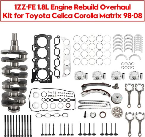 1ZZ-FE 1.8L طقم إصلاح إعادة بناء المحرك مناسب لتويوتا سيليكا كورولا ماتريكس 1998-2008 in Kuwait