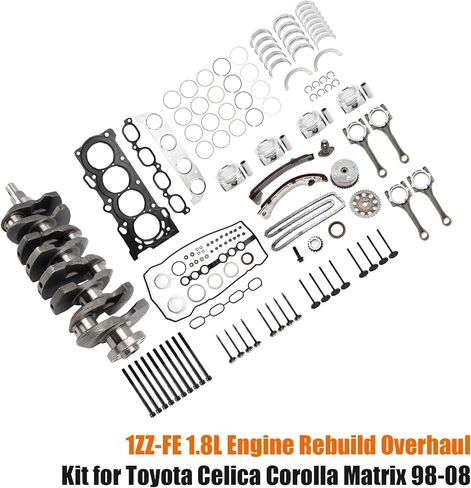1ZZ-FE 1.8L طقم إصلاح إعادة بناء المحرك مناسب لتويوتا سيليكا كورولا ماتريكس 1998-2008 in Kuwait