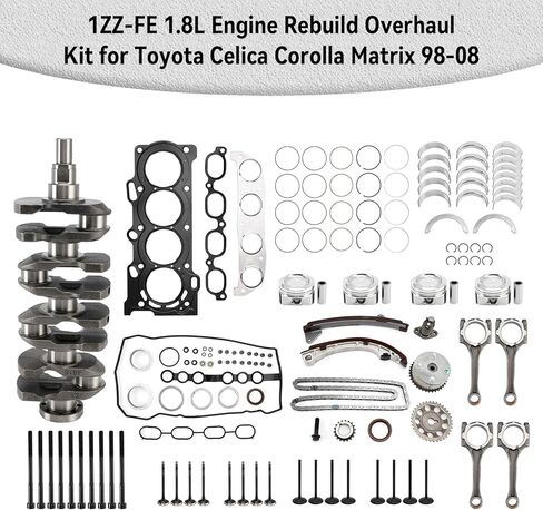 1ZZ-FE 1.8L طقم إصلاح إعادة بناء المحرك مناسب لتويوتا سيليكا كورولا ماتريكس 1998-2008 in Kuwait