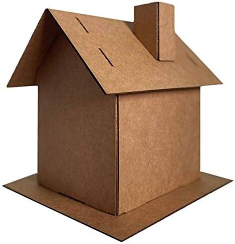 Kid's Craft House Kit (Cardboard) - Pack of 5 - Designed & Made in The USA - Craft for Home, Classroom, Family DIY Decor in Kuwait