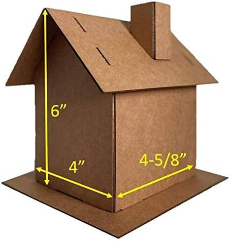 Kid's Craft House Kit (Cardboard) - Pack of 5 - Designed & Made in The USA - Craft for Home, Classroom, Family DIY Decor in Kuwait