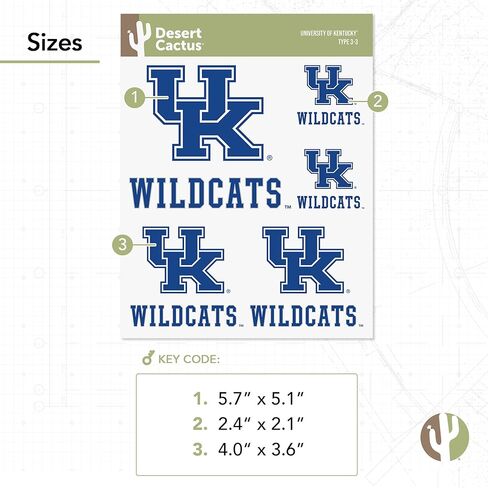 Desert Cactus University of Kentucky Sticker Wildcats UK Stickers Vinyl Decals Laptop Water Bottle Car Scrapbook T3 (Type 3-1) in Saudi Arabia