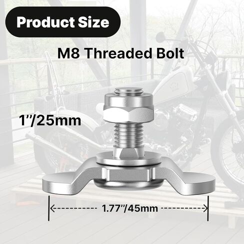 8 قطع M8x25mm L مسار مزدوج العروة ملولبة بحلقة على شكل حرف O، من الفولاذ المقاوم للصدأ على شكل حرف L يستخدم مع قضبان المسار L لسرير الشاحنة، والتحكم في حمولة المقطورة in Kuwait