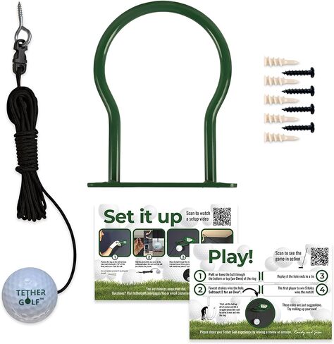 Tether Golf Mini Indoor & Outdoor Golf Game - Unique Golf Game for The Whole Family to Enjoy - Use Your Favorite Putter or Toss by Hand to Score and Have Fun - Great Golf Gift for Dad! in Saudi Arabia