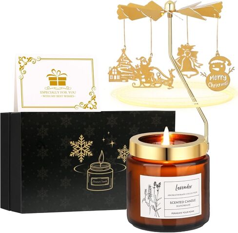 Rose Scented Candle, Rotatable Soy Wax Candle Gift with Lavender, Unique Home Decor for Women, Relaxing Yoga Scent, Slow Burning, Long Lasting, Housewarming, Valentine's Day in Kuwait