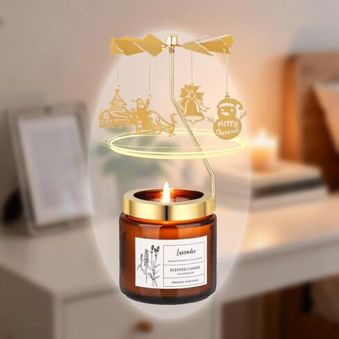 Rose Scented Candle, Rotatable Soy Wax Candle Gift with Lavender, Unique Home Decor for Women, Relaxing Yoga Scent, Slow Burning, Long Lasting, Housewarming, Valentine's Day in Kuwait