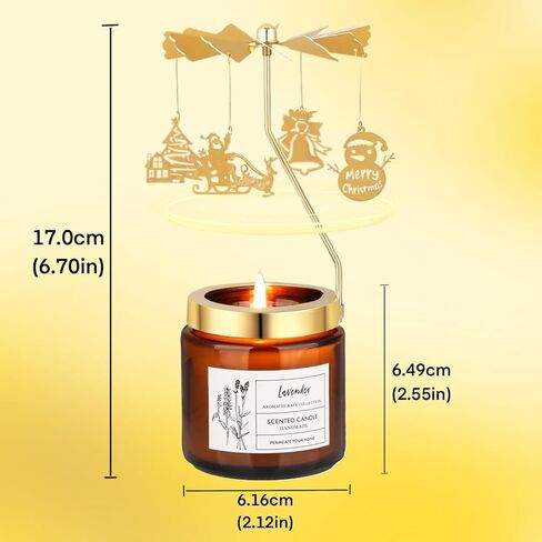 Rose Scented Candle, Rotatable Soy Wax Candle Gift with Lavender, Unique Home Decor for Women, Relaxing Yoga Scent, Slow Burning, Long Lasting, Housewarming, Valentine's Day in Kuwait