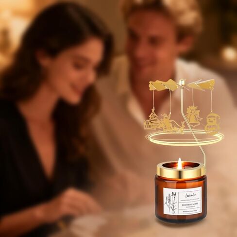Rose Scented Candle, Rotatable Soy Wax Candle Gift with Lavender, Unique Home Decor for Women, Relaxing Yoga Scent, Slow Burning, Long Lasting, Housewarming, Valentine's Day in Kuwait