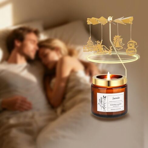 Rose Scented Candle, Rotatable Soy Wax Candle Gift with Lavender, Unique Home Decor for Women, Relaxing Yoga Scent, Slow Burning, Long Lasting, Housewarming, Valentine's Day in Kuwait