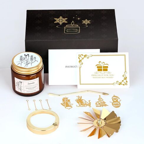 Rose Scented Candle, Rotatable Soy Wax Candle Gift with Lavender, Unique Home Decor for Women, Relaxing Yoga Scent, Slow Burning, Long Lasting, Housewarming, Valentine's Day in Kuwait