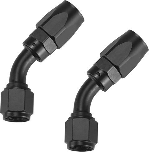 Ucreative 2PCS 10AN 45 Degree Swivel Hose End Fitting for Braided CPE Fuel Hose Black in Saudi Arabia