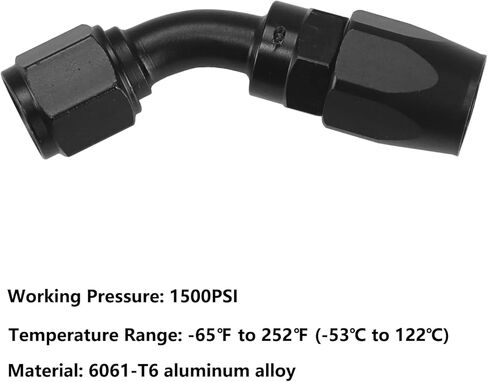 Ucreative 2PCS 10AN 45 Degree Swivel Hose End Fitting for Braided CPE Fuel Hose Black in Saudi Arabia