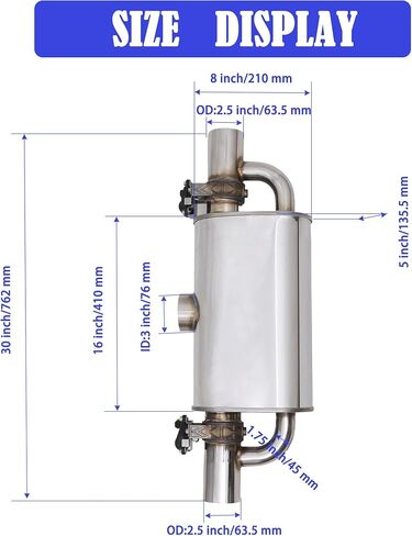 كاتم صوت صمام العادم 3 بوصات، 3 بوصات ID إلى 3 بوصات OD Performance T Box Muffler Valve Controller Kit صمامات كهربائية مركزية في مخرج مزدوج (نمط T، 3 بوصة / 76 مم) in Kuwait