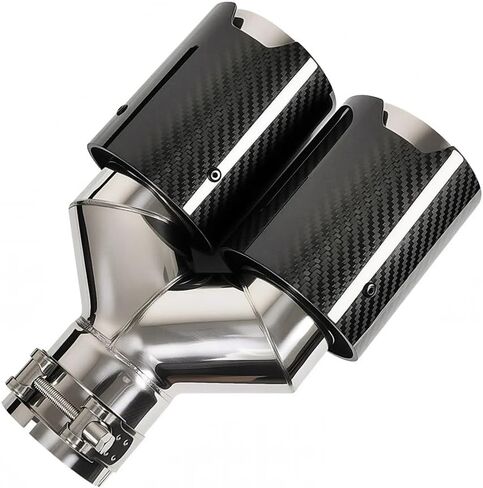 مجموعة من أطراف عادم السيارة المزدوجة من ألياف الكربون تناسب BMW F22/F23/F30/F31/F32/F33/F36 2.0T (N20/B48) مدخل 2.5 بوصة طرف أنبوب عادم 3.5 بوصة (قطعتان محروقتان) in Kuwait