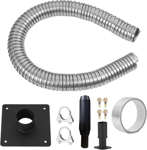 طقم تمديد خرطوم عادم المولد مع كاتم صوت كاتم الصوت - يناسب Firman T07571 H07552 WH03242، HondaEU7000is - قابل للتركيب على الحائط، يقلل الضوضاء بنسبة 52%، in Kuwait