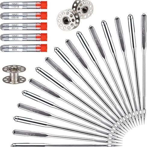 50 PCS Universal Sewing Machine Needles, Compatible with Singer, Brother, Janome, Varmax, Sizes 65/9, 75/11, 90/14, 100/16, 110/18 in Saudi Arabia