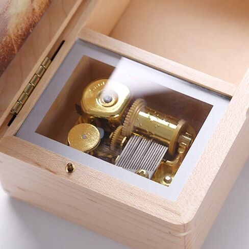 صورة مخصصة من Sinzyo صندوق الموسيقى الخشبي للمجوهرات You are My Sunshine صندوق موسيقي عتيق هدية لعيد الميلاد وأعياد الميلاد وعيد الحب (خشب الجوز) in Kuwait