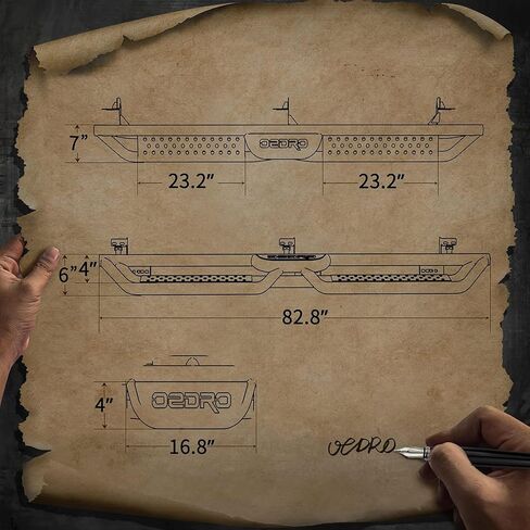 OEDRO 6.5" Running Boards Compatible with 2019-2024 Chevy Silverado/GMC Sierra 1500 Crew Cab, 2020-2024 Silverado/Sierra 2500 3500HD, Aluminum Side Steps Rails Nerf Bars, Black Textured in Kuwait