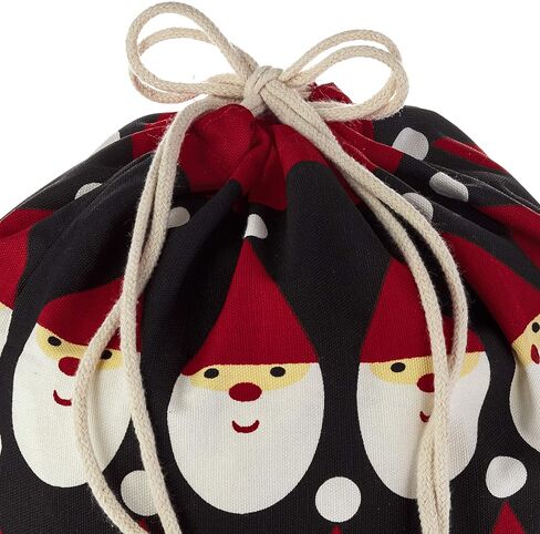 Hallmark Drawstring Christmas Gift Bag Set (2 Fabric Bags with Drawstrings; 1 Medium 10", 1 Extra Large 20") Santa, Red and White Stripe, 5XGB4902 in Saudi Arabia