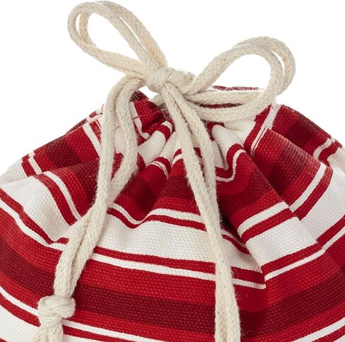 Hallmark Drawstring Christmas Gift Bag Set (2 Fabric Bags with Drawstrings; 1 Medium 10", 1 Extra Large 20") Santa, Red and White Stripe, 5XGB4902 in Saudi Arabia