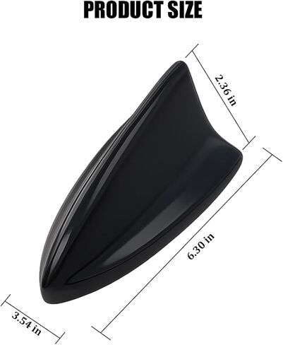 Car Shark Fin Antenna Cover, Vehicle AM/FM Radio Signal Aerial Cover with Adhesive Tape, Top Roof Mount Automotive Antenna Replacement Decoration Accessories, Universal Fit (Black) in Saudi Arabia