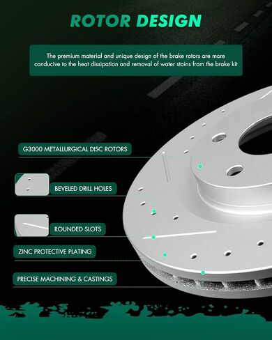 for Ford Brakes, Pads and Rotors Kit, SCITOO Disc Brake Rotors Ceramic Pads fit for 2010 11 12 13 14 15 16 17 18 19 for Ford Expedition,2010-2020 for Ford for F-150,2010-2019 for Lincoln Navigator in Kuwait