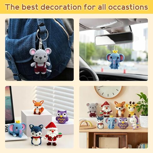 Ploomi 8Pcs Crochet Kit for Beginners - 2026 ChristmasKnitting Kit for Adults and Kids Beginners -Woobles Crochet Kit and Crochet Animals Kits with Easy Peasy Yarn and Step-by-Step Video Tutorials in Saudi Arabia