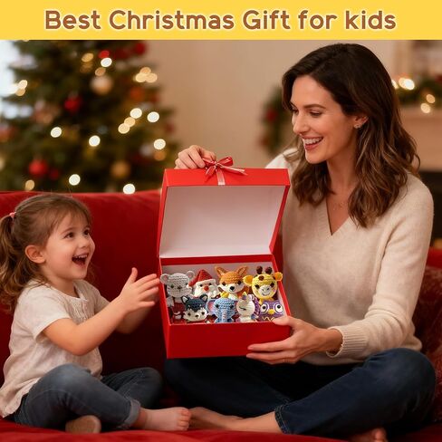 Ploomi 8Pcs Crochet Kit for Beginners - 2026 ChristmasKnitting Kit for Adults and Kids Beginners -Woobles Crochet Kit and Crochet Animals Kits with Easy Peasy Yarn and Step-by-Step Video Tutorials in Saudi Arabia