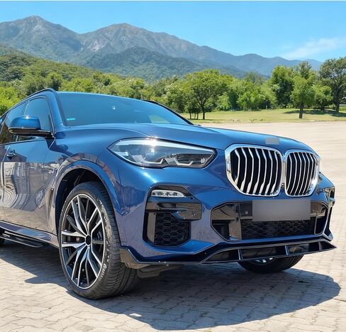 STSEV01 ممتص الصدمات الأمامي للشفاه مناسب لسيارة BMW X5 G05 LCI 2024 2025 2026 (M Sport فقط)، 4 قطع طقم جسم الذقن لسد الهواء ملحقات الشفاه السفلية باللون الأسود اللامع in Kuwait
