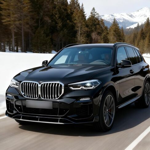 STSEV01 ممتص الصدمات الأمامي للشفاه مناسب لسيارة BMW X5 G05 LCI 2024 2025 2026 (M Sport فقط)، 4 قطع طقم جسم الذقن لسد الهواء ملحقات الشفاه السفلية باللون الأسود اللامع in Kuwait