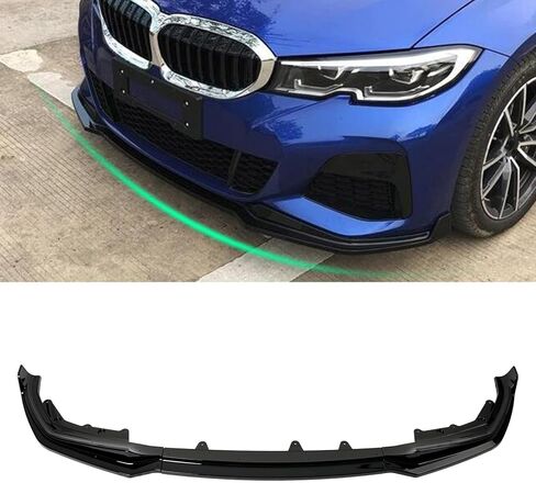 KHK ممتص الصدمات الأمامي للسيارة BMW 3 Series G20 G28 M-Sport Bumper 330i 330e M340i 2019-2022، ملحقات طقم الجسم الأمامي الفاصل لسد الهواء ABS باللون الأسود اللامع in Kuwait