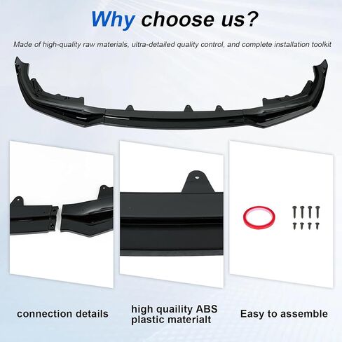 KHK ممتص الصدمات الأمامي للسيارة BMW 3 Series G20 G28 M-Sport Bumper 330i 330e M340i 2019-2022، ملحقات طقم الجسم الأمامي الفاصل لسد الهواء ABS باللون الأسود اللامع in Kuwait