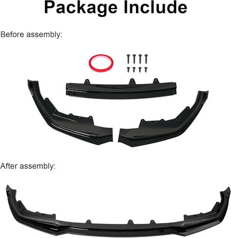 KHK ممتص الصدمات الأمامي للسيارة BMW 3 Series G20 G28 M-Sport Bumper 330i 330e M340i 2019-2022، ملحقات طقم الجسم الأمامي الفاصل لسد الهواء ABS باللون الأسود اللامع in Kuwait