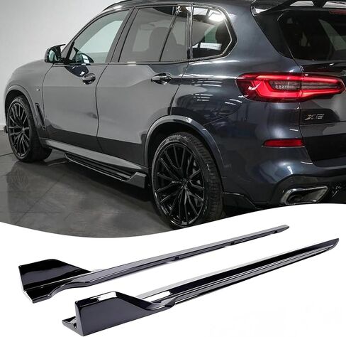 STSEV01 Side Skirts Rocker Extension Blades Panel Splitter Winglet Fit for BMW X5 G05 X5M F95 2019-2023 40i/ 45e/ 50i/ M50i Glossy Black Air Dam Chin Body Kit Underbody Lip Exterior Accessories in Saudi Arabia